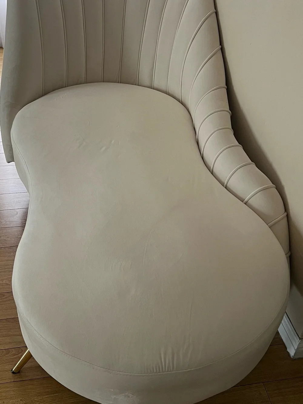 Cream Channel-Tufted Accent Chair - Neutral Upholstery